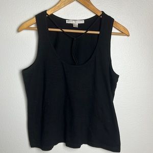 Boston Proper Black Cotton Strappy Tank Top
